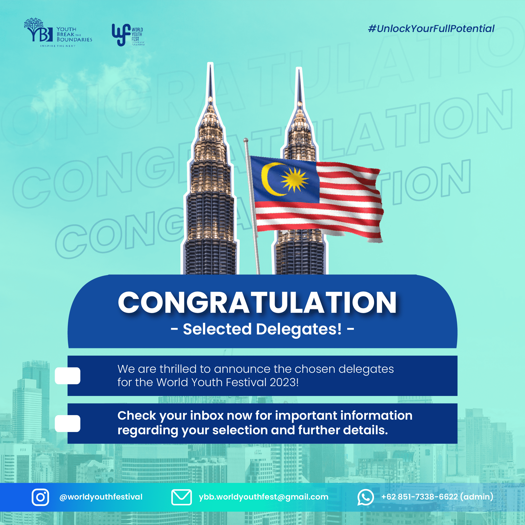 Congratulations To The Selected Delegates For The Highly Anticipated World Youth Festival in Malaysia!