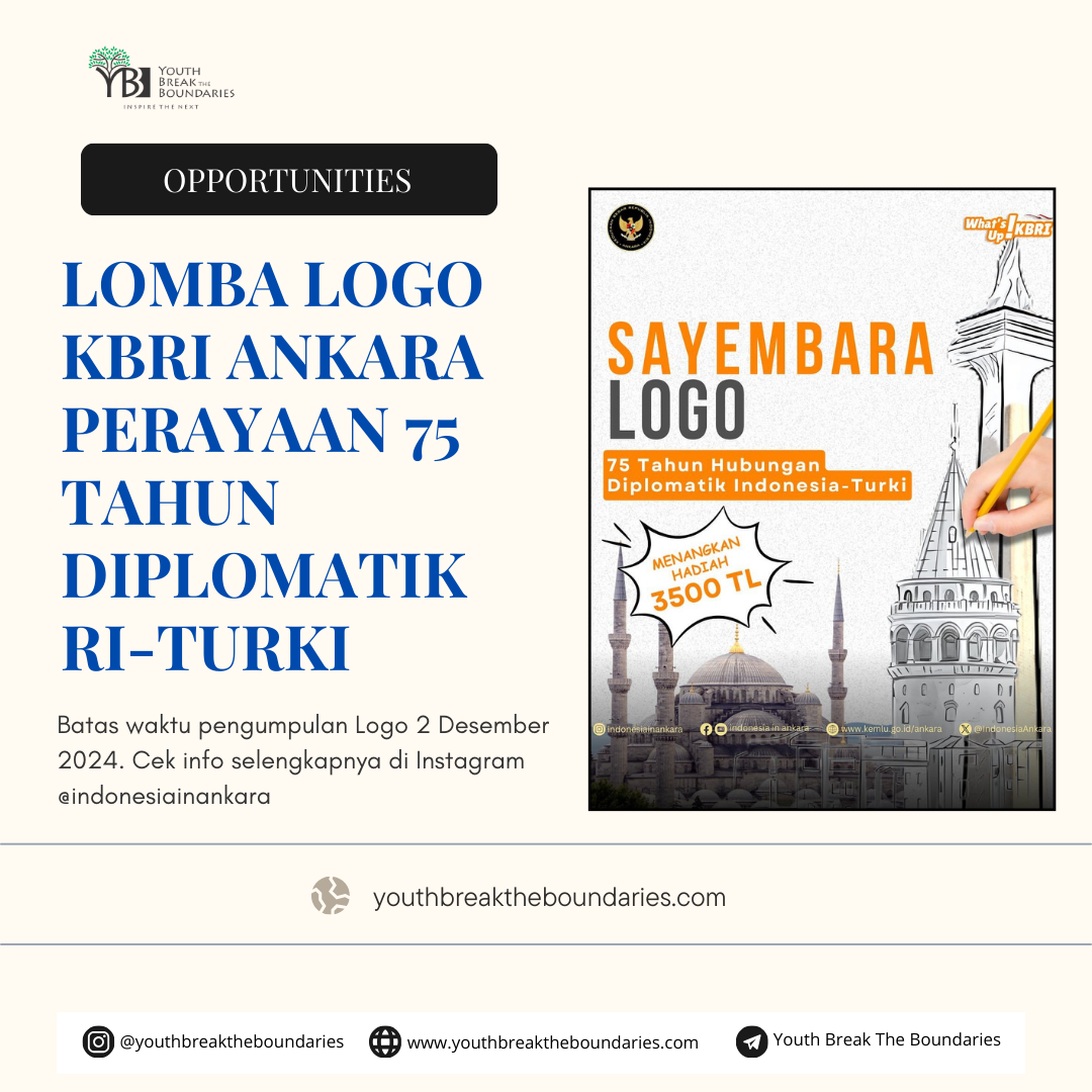 Sayembara Logo KBRI Ankara: Rayakan 75 Tahun Diplomasi Indonesia-Turki dengan Karya Terbaikmu!