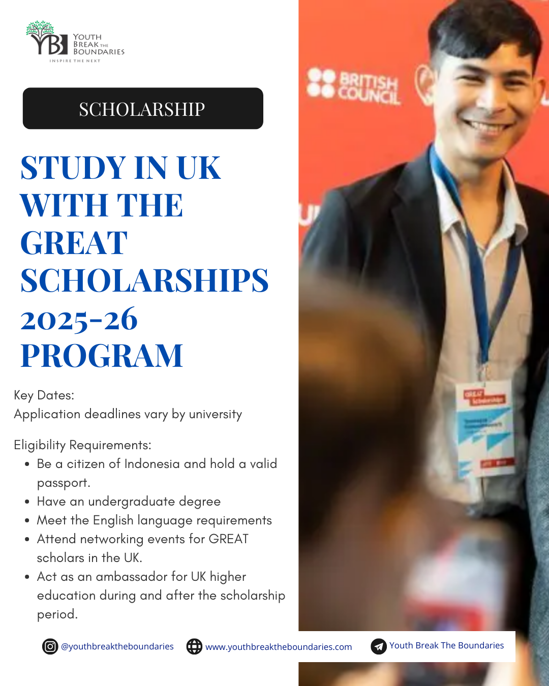 Study in the UK with GREAT Scholarships 2025-26 Program