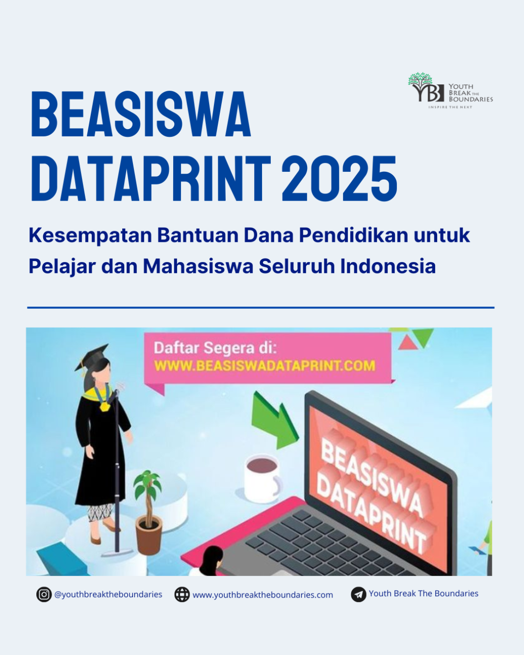 Beasiswa DataPrint 2025 Resmi Dibuka: Kesempatan Bantuan Dana Pendidikan untuk Pelajar dan Mahasiswa Seluruh Indonesia