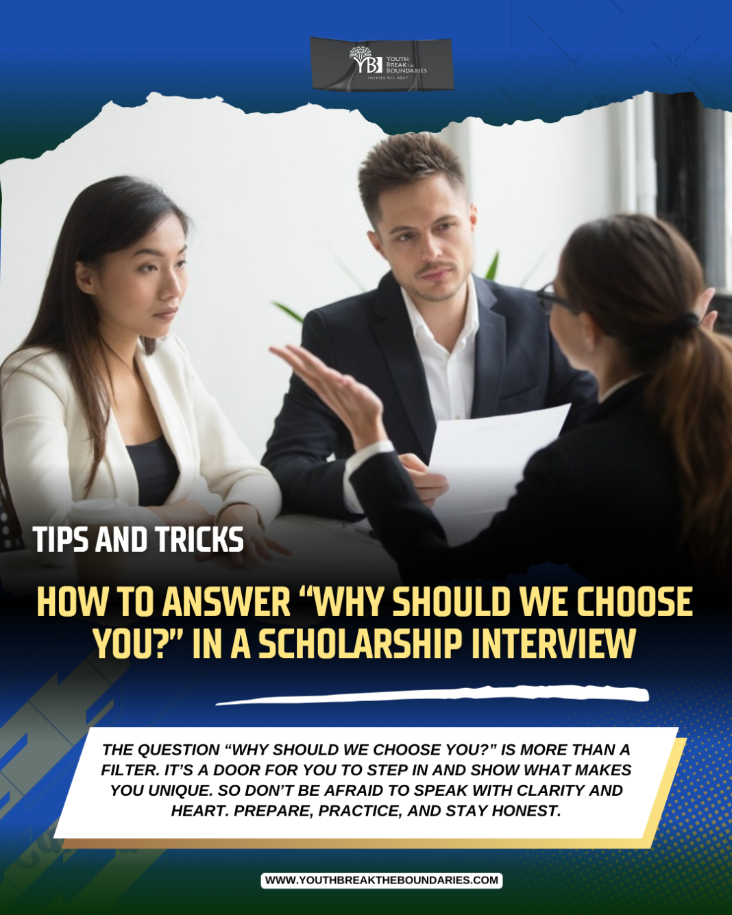 How to Answer “Why Should We Choose You?” in a Scholarship Interview