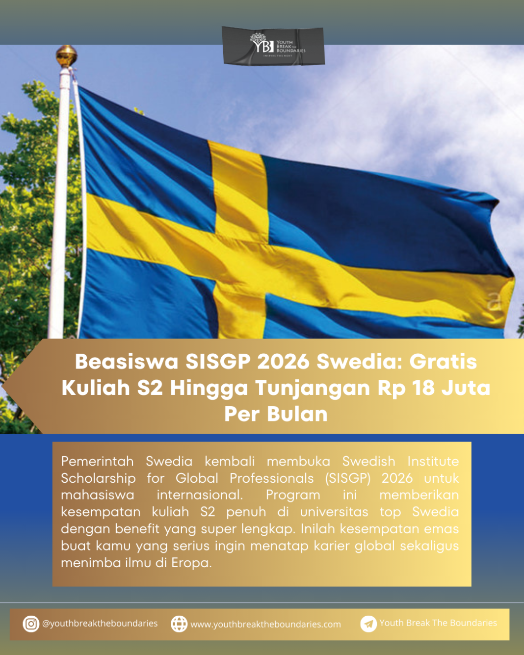 Beasiswa SISGP 2026 Swedia
