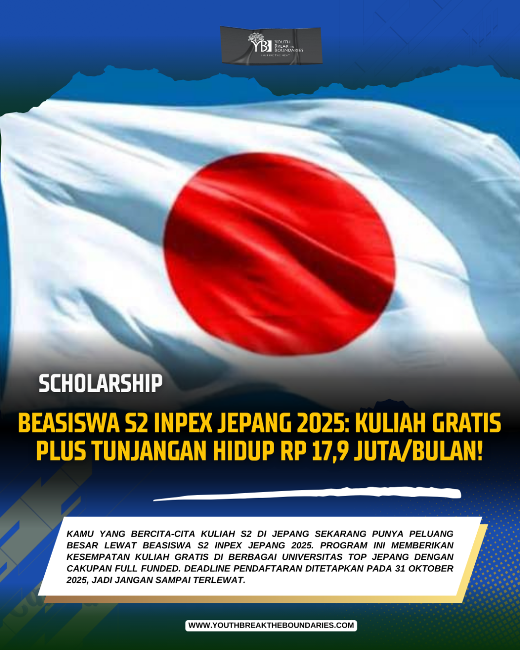 Beasiswa S2 INPEX Jepang 2025 Beasiswa S2 INPEX Jepang 2025