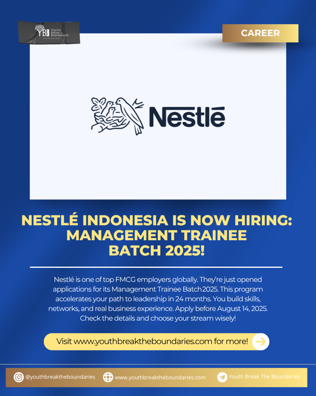 Nestlé Indonesia is Now Hiring: Management Trainee Batch 2025!