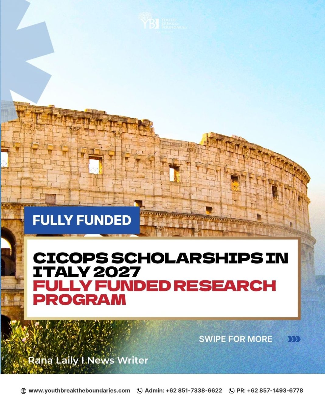 CICOPS Scholarships in Italy 2027 (Fully Funded) | University of Pavia Research Program