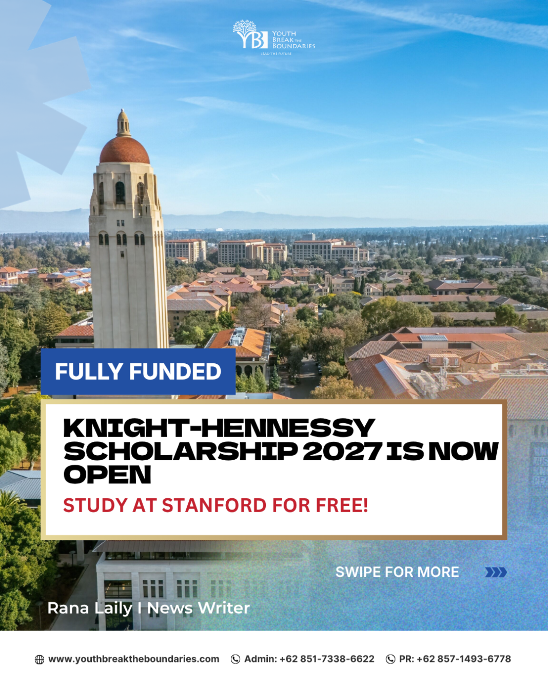 Study at Stanford for Free: Knight-Hennessy Scholars Program 2027 Opens Applications