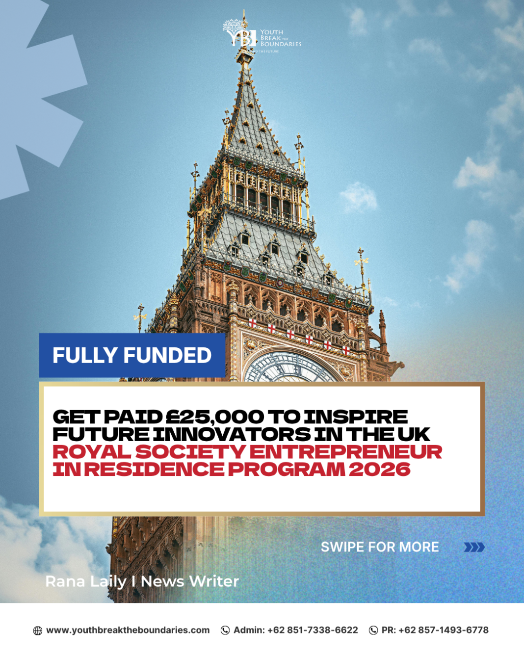 Royal Society Entrepreneur in Residence Program 2026 in UK: Receive £25,000 Annually to Drive Innovation