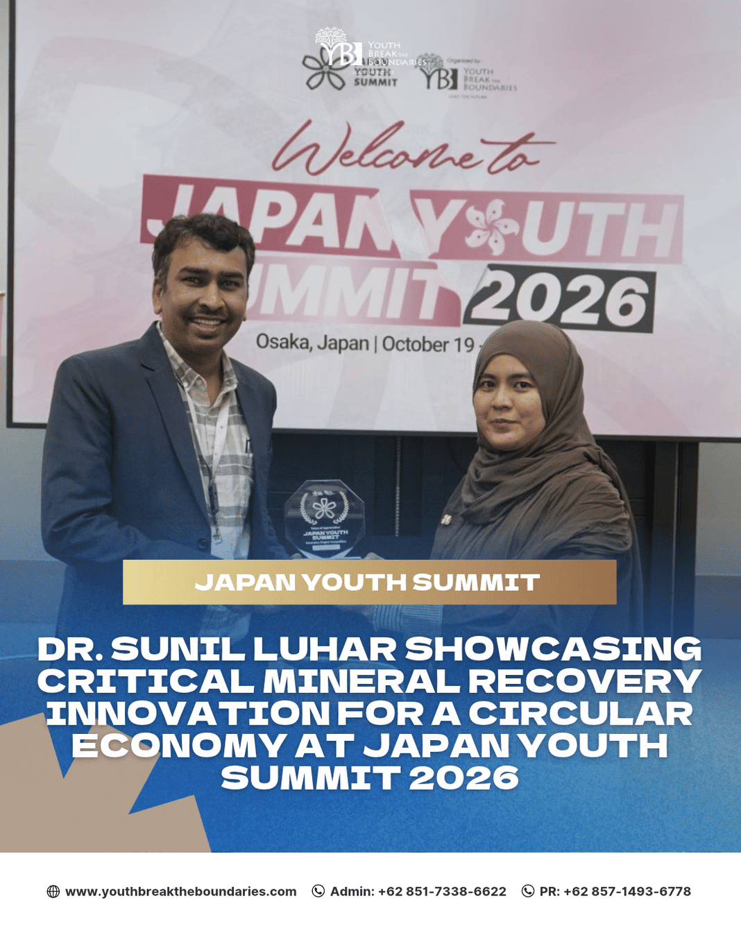 Dr. Sunil Luhar Showcases Critical Mineral Recovery Innovation for a More Sustainable Future at Japan Youth Summit 2026