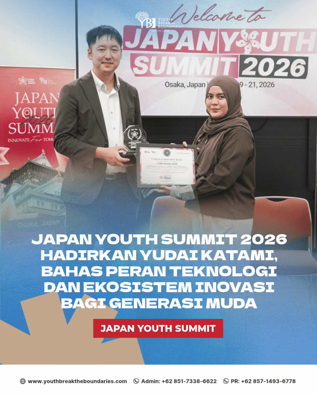 Japan Youth Summit 2026 Hadirkan Yudai Katami, Bahas Peran Teknologi dan Ekosistem Inovasi bagi Generasi Muda