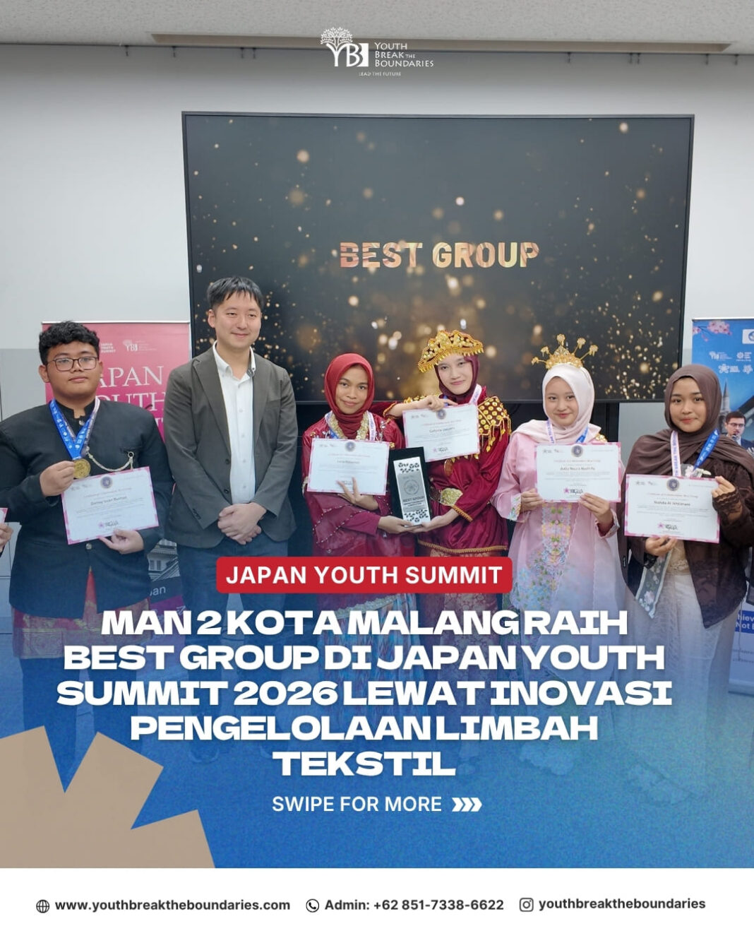 MAN 2 Kota Malang Raih Best Group di Japan Youth Summit 2026 Lewat Inovasi Pengelolaan Limbah Tekstil