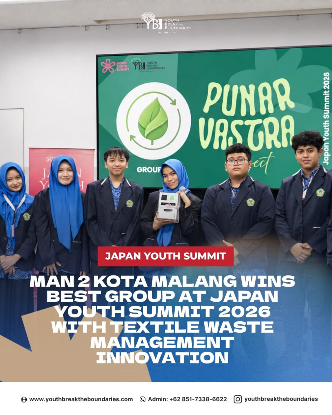MAN 2 Kota Malang Wins Best Group at Japan Youth Summit 2026 with Textile Waste Management Innovation